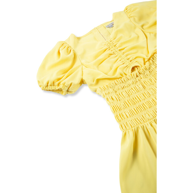 Smocked Romper, Yellow - Rompers - 4