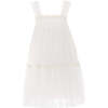 Square Tulle Overlay Dress, White - Dresses - 1 - thumbnail