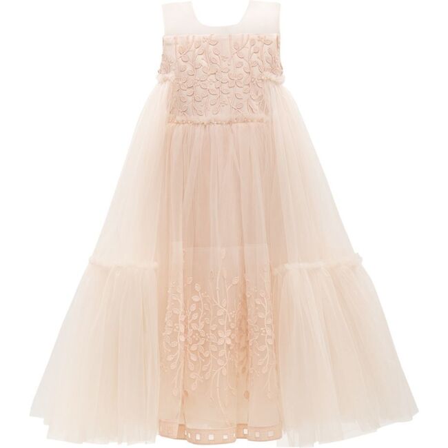 Embroidered Tulle Dress, Pink