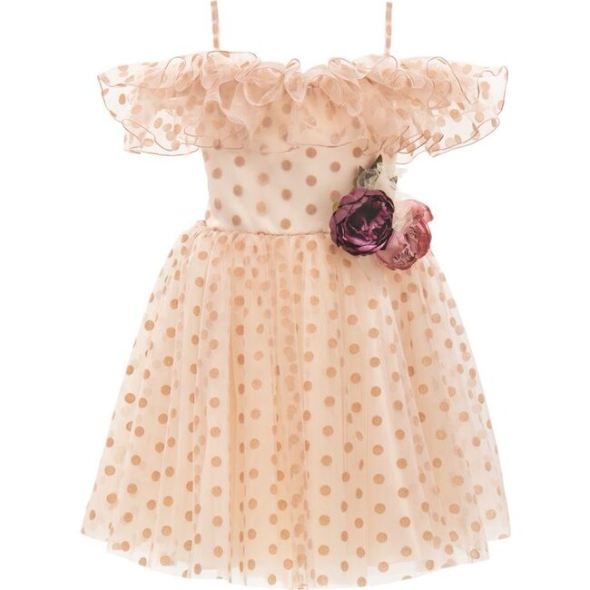 Chiffon Polka Dot Dress, Pink