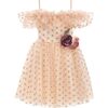 Chiffon Polka Dot Dress, Pink - Dresses - 1 - thumbnail