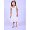 Square Tulle Overlay Dress, White - Dresses - 2