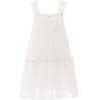 Square Tulle Overlay Dress, White - Dresses - 6