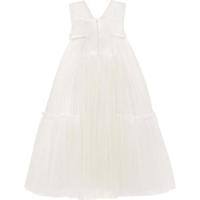 Embroidered Tulle Dress, White - Dresses - 6