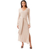 Women's Stevie Scalloped Edge Tie-Front Dress, Beige Melange - Dresses - 1 - thumbnail