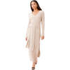 Women's Stevie Scalloped Edge Tie-Front Dress, Beige Melange - Dresses - 2