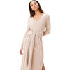 Women's Stevie Scalloped Edge Tie-Front Dress, Beige Melange - Dresses - 3