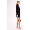 Women's Tie-Front Long Sleeve Turtleneck Sweater, Jet Black - Blouses - 3