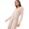 Women's Stevie Scalloped Edge Tie-Front Dress, Beige Melange - Dresses - 4