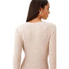 Women's Stevie Scalloped Edge Tie-Front Dress, Beige Melange - Dresses - 6