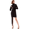 Women's Sofia Turtleneck Racer Mini Dress, Jet Black - Dresses - 1 - thumbnail