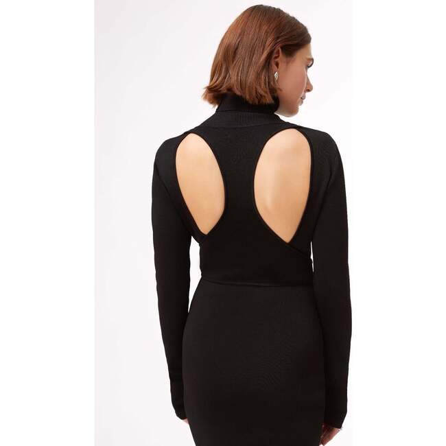 Women's Sofia Turtleneck Racer Mini Dress, Jet Black - Dresses - 2