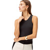Women's Modal Jersey Knit Racer Tank Top, Washed Jet Black - Tank Tops - 1 - thumbnail