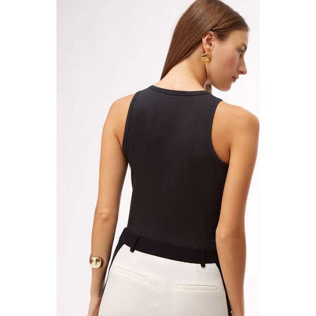 Women's Modal Jersey Knit Racer Tank Top, Washed Jet Black - Tank Tops - 3
