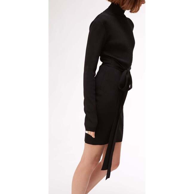 Women's Sofia Turtleneck Racer Mini Dress, Jet Black - Dresses - 6