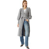 Women's Camille Popcorn Long Cardi Coat, Smoke Heather - Coats - 1 - thumbnail