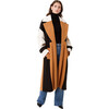 Women's Brandy Colorblock Trench Coat, Camel, Cream & Jet Black - Jackets - 1 - thumbnail