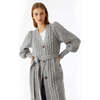 Women's Camille Popcorn Long Cardi Coat, Smoke Heather - Coats - 3