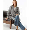 Women's Camille Popcorn Long Cardi Coat, Smoke Heather - Coats - 4