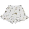 All-Over Sea Theme Print Ruffle Hem Shorts, White And Gold - Shorts - 1 - thumbnail