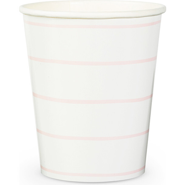 Blush Frenchie Striped 9 oz Cups