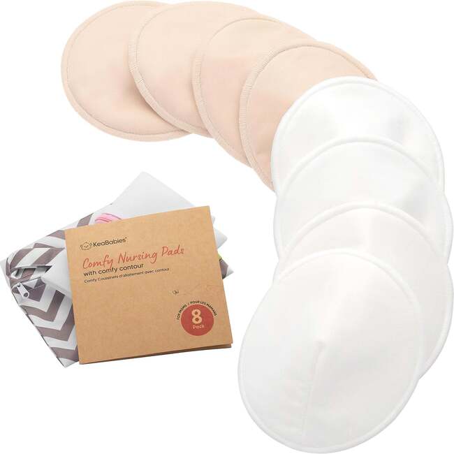 Women’s 8pk Comfy Organic Nursing Pads for Breastfeeding, Bare Beige