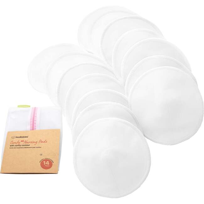 Women’s Comfy Lite Organic Nursing Pads for Breastfeeding, Soft White