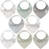 8-Pack Organic Baby Bandana Drool Bibs for Boys and Girls, Nordic - Bibs - 1 - thumbnail