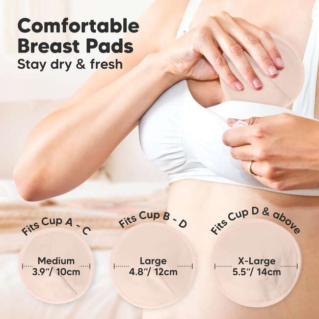 Women’s 8pk Comfy Organic Nursing Pads for Breastfeeding, Neutrals - Breastfeeding Support - 3