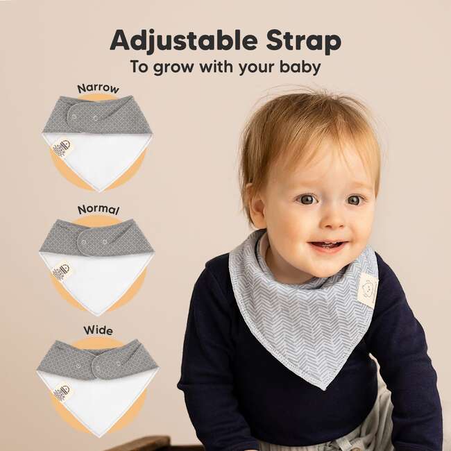 8-Pack Organic Baby Bandana Drool Bibs for Boys and Girls, Nordic - Bibs - 3
