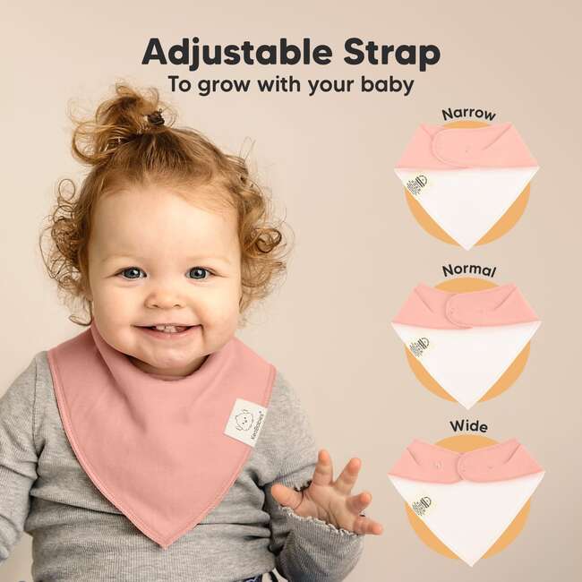 8-Pack Organic Baby Bandana Drool Bibs for Boys and Girls, Mauve - Bibs - 3