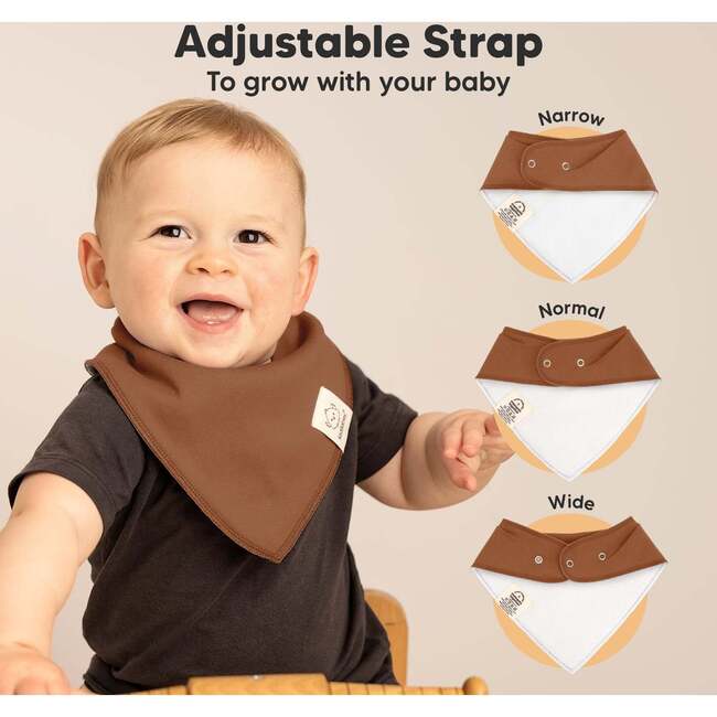 8-Pack Organic Baby Bandana Drool Bibs for Boys and Girl, Terracotta - Bibs - 3