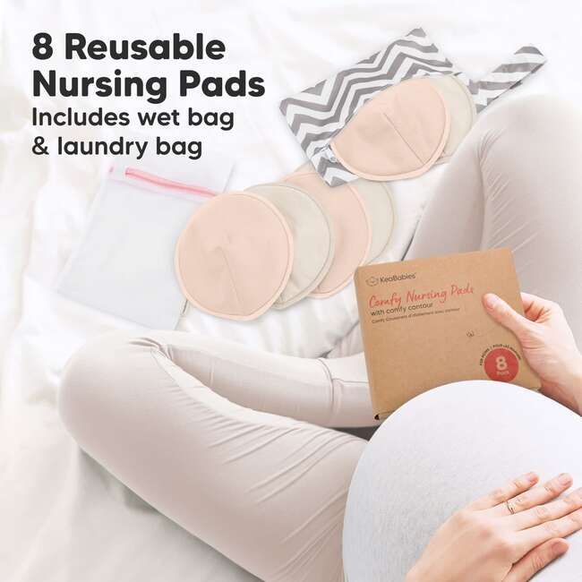 Women’s 8pk Comfy Organic Nursing Pads for Breastfeeding, Neutrals - Breastfeeding Support - 6