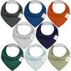 8-Pack Organic Baby Bandana Drool Bibs for Boys and Girls, Hunter - Bibs - 1 - thumbnail