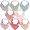 8-Pack Organic Baby Bandana Drool Bibs for Boys and Girls, Muted Pastel - Bibs - 1 - thumbnail