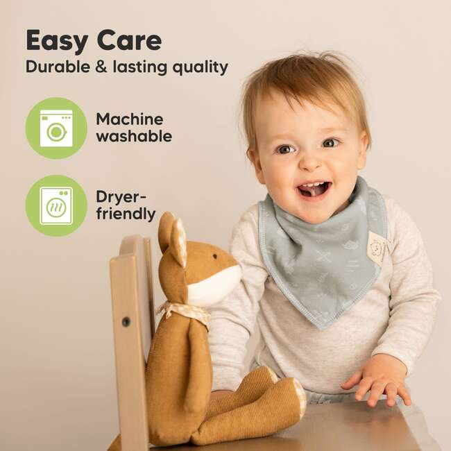 8-Pack Organic Baby Bandana Drool Bibs for Boys and Girls, Nordic - Bibs - 6