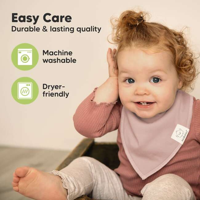 8-Pack Organic Baby Bandana Drool Bibs for Boys and Girls, Mauve - Bibs - 7