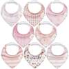 8-Pack Organic Baby Bandana Drool Bibs for Boys and Girls, Sweet Charm - Bibs - 1 - thumbnail