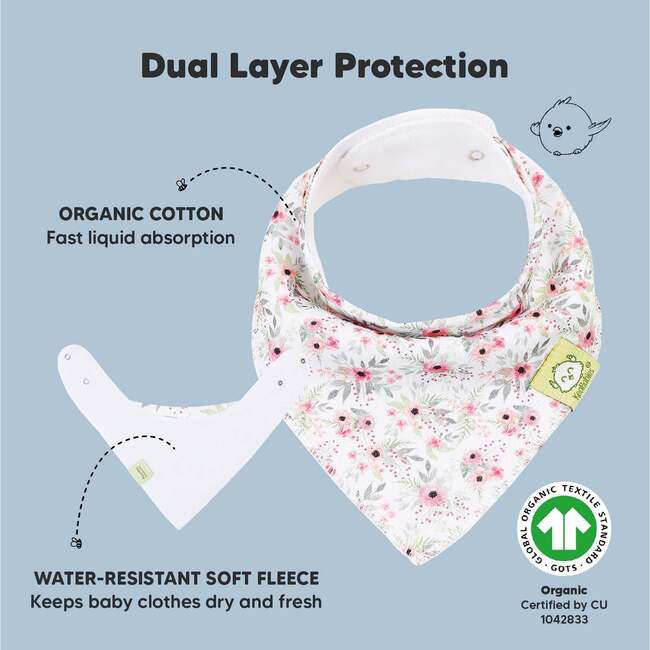 8-Pack Organic Baby Bandana Drool Bibs for Boys and Girls, Flourish - Bibs - 2