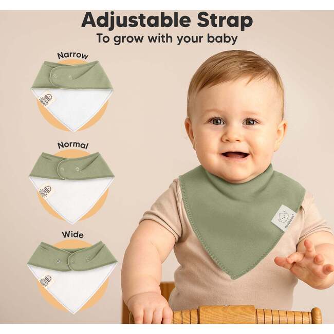 8-Pack Organic Baby Bandana Drool Bibs for Boys and Girls, Hunter - Bibs - 3