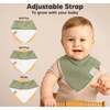 8-Pack Organic Baby Bandana Drool Bibs for Boys and Girls, Hunter - Bibs - 3