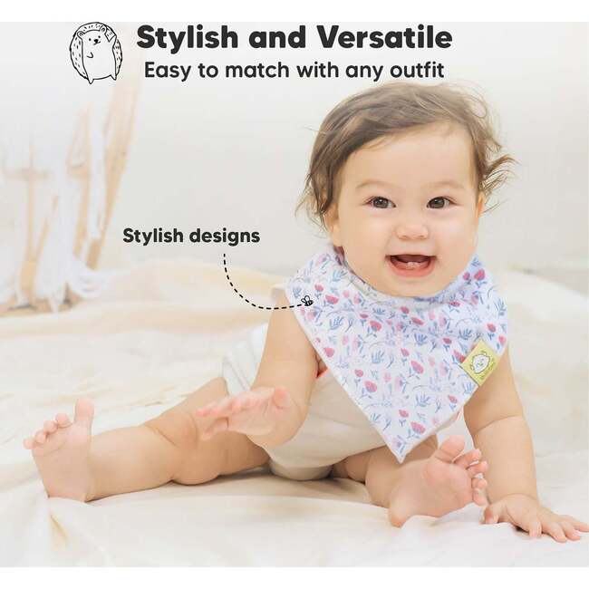 8-Pack Organic Baby Bandana Drool Bibs for Boys and Girls, Flourish - Bibs - 4