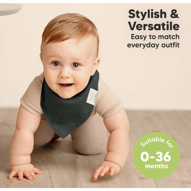 8-Pack Organic Baby Bandana Drool Bibs for Boys and Girls, Hunter - Bibs - 4