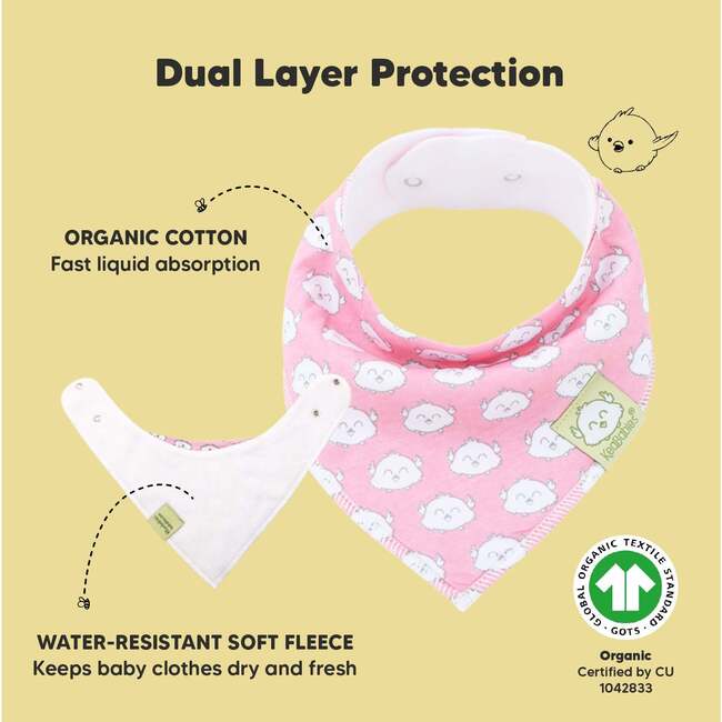 8-Pack Organic Baby Bandana Drool Bibs for Boys and Girls, Pink Dreams - Bibs - 2