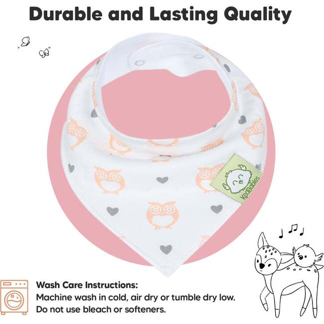 8-Pack Organic Baby Bandana Drool Bibs for Boys and Girls, Pink Dreams - Bibs - 6