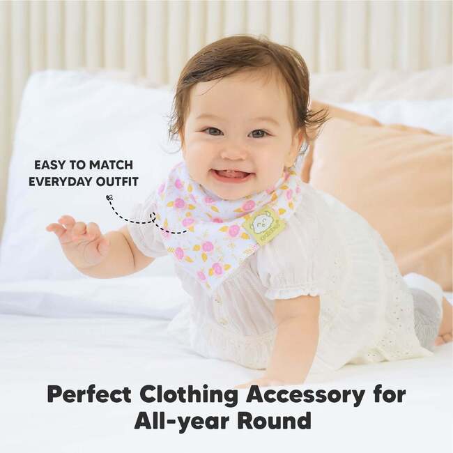 8-Pack Organic Baby Bandana Drool Bibs for Boys and Girls, Pink Dreams - Bibs - 8