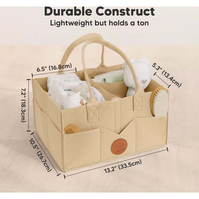 Original Baby Diaper Caddy Organizer for Nursery, Light Mocha - Carriers - 3