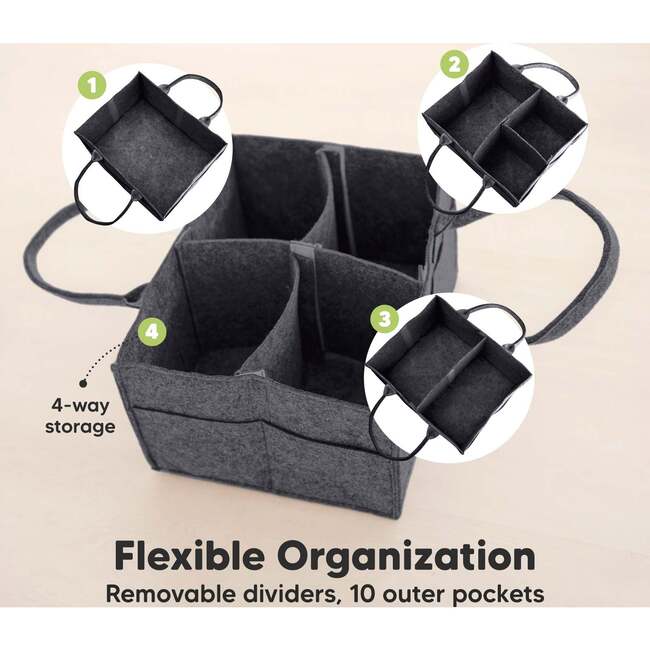 Original Baby Diaper Caddy Organizer for Nursery, Mystic Gray - Carriers - 4
