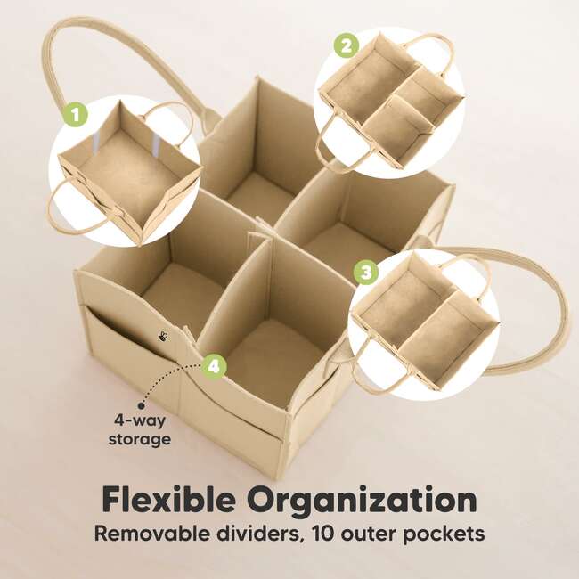 Original Baby Diaper Caddy Organizer for Nursery, Light Mocha - Carriers - 4