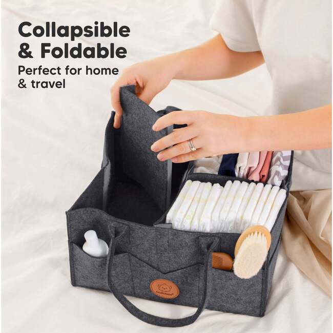 Original Baby Diaper Caddy Organizer for Nursery, Mystic Gray - Carriers - 5